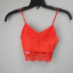 Womens Topshop Petite Crop Top Orange Size 0